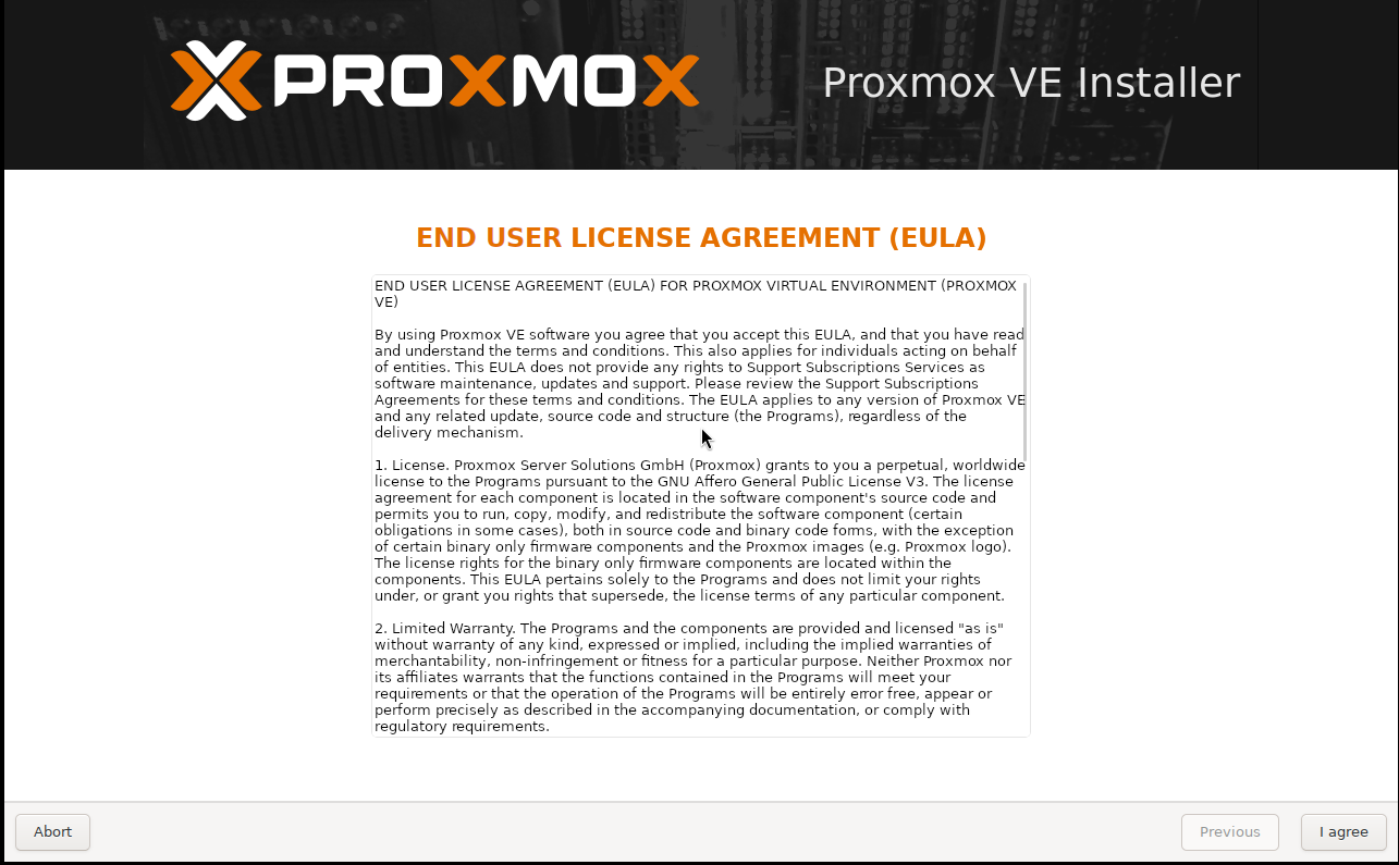 End User License Agreement Screen