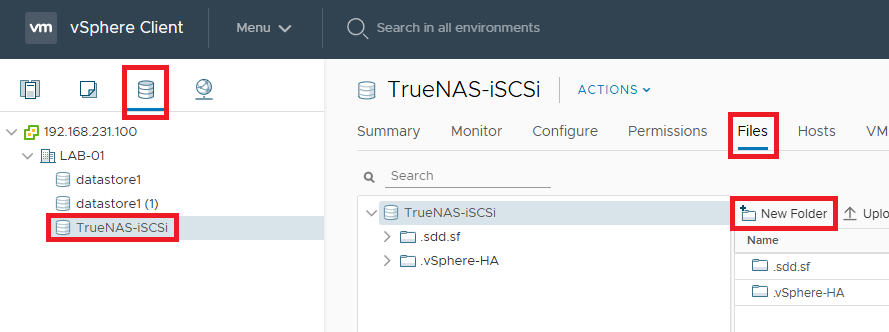 Uploading ISO file to TrueNAS Shared Datastore