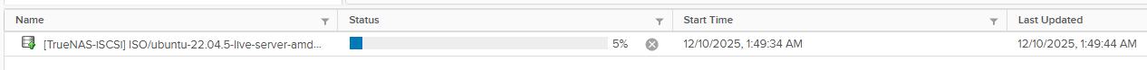 Uploading ISO file to TrueNAS Shared Datastore