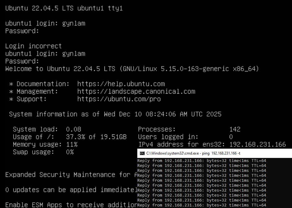 Ping Test Result: Only 1 Request Timed Out during migration