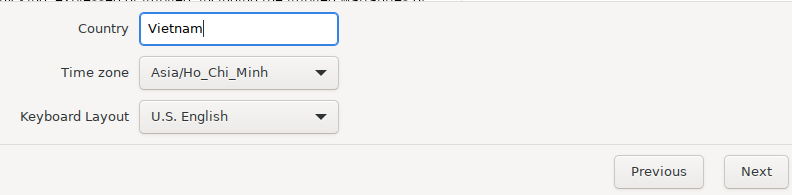 Country and Timezone Configuration