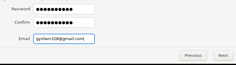 Root Password and Email Setup
