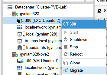 [Source 67] Right click menu CT Migrate