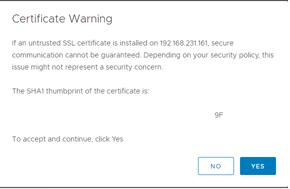 Accept Certificate Warning