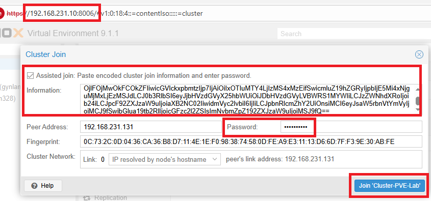 [Source 7] Dialog Cluster Join - Paste info and Password