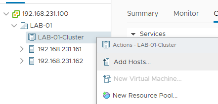 Add Hosts Wizard: Entering IP addresses and credentials