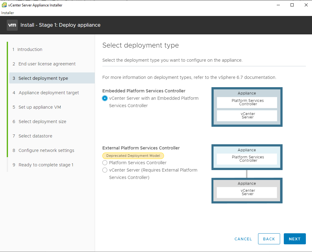 Select Embedded Platform Services Controller