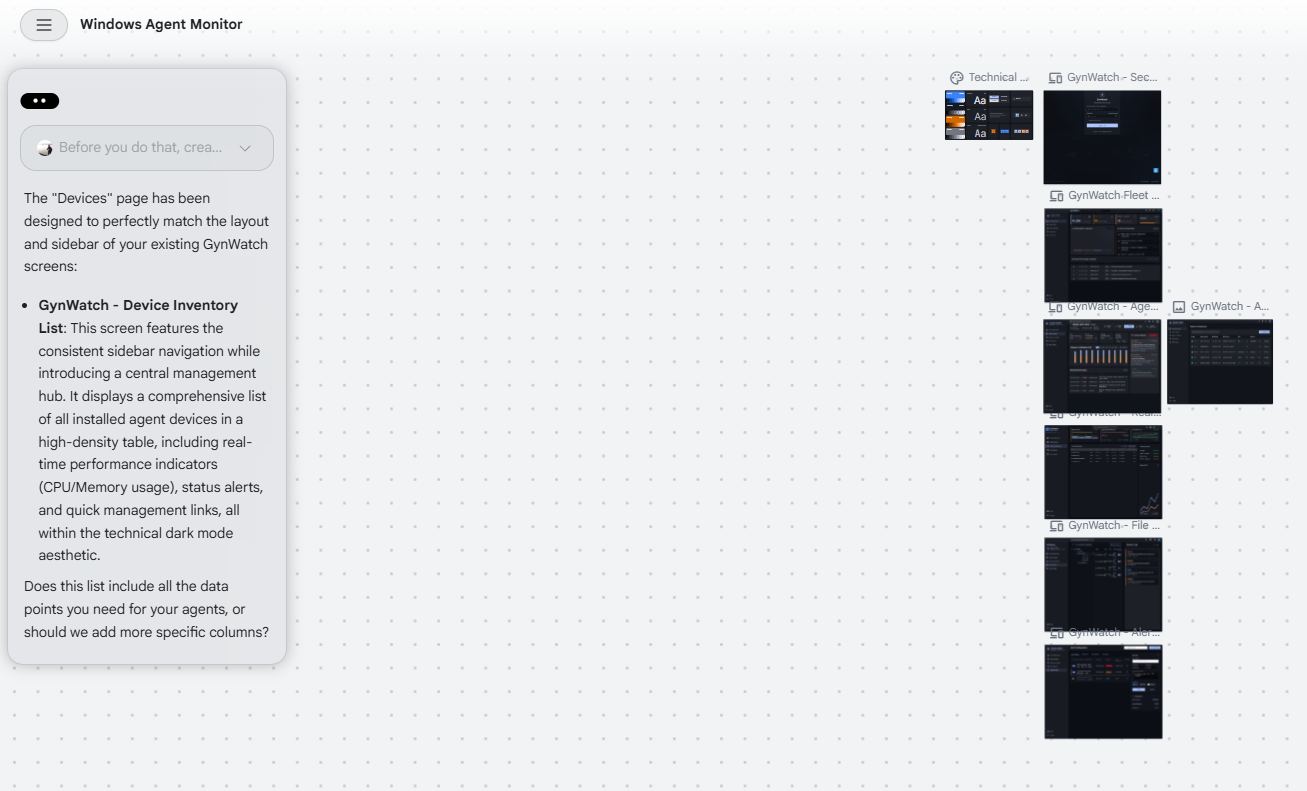 Screenshot of the generated mockup design review screen