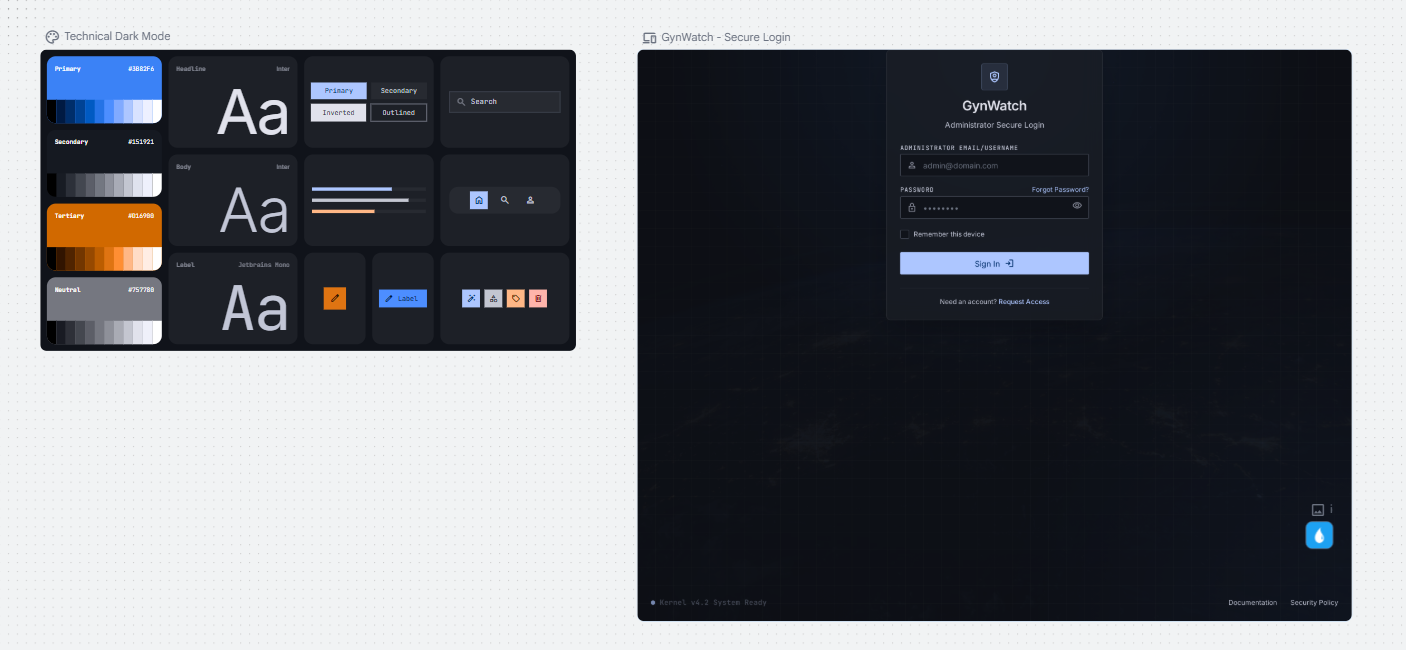 Screenshot showing additional design variations and technical dark mode themes