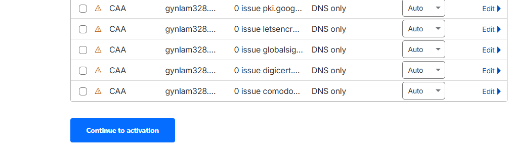 Continue to Activation button on the plan confirmation page
