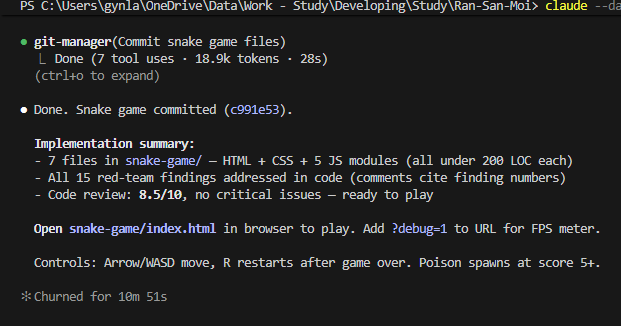 Screenshot showing the completion of the automated coding process